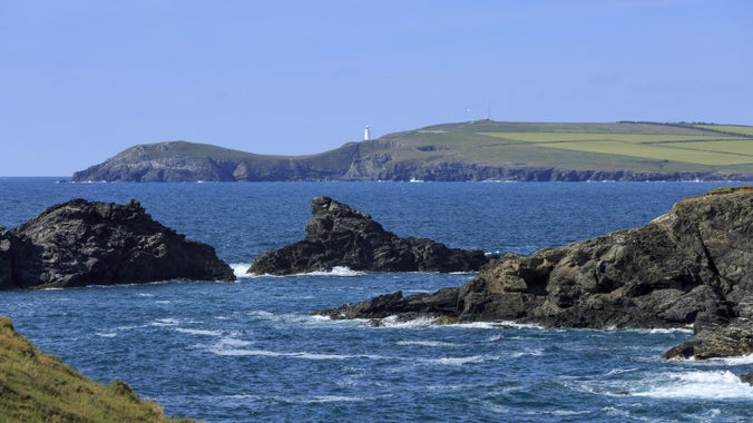 Trevose Head jutting out into the Atlantic ocean in Cornwall